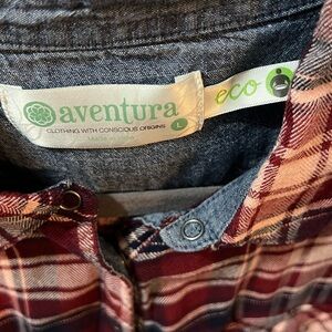 Aventura Eco-Friendly Plaid Shirt in Red and Cream